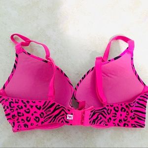 VS PINK leopard hot pink push up bra convertible